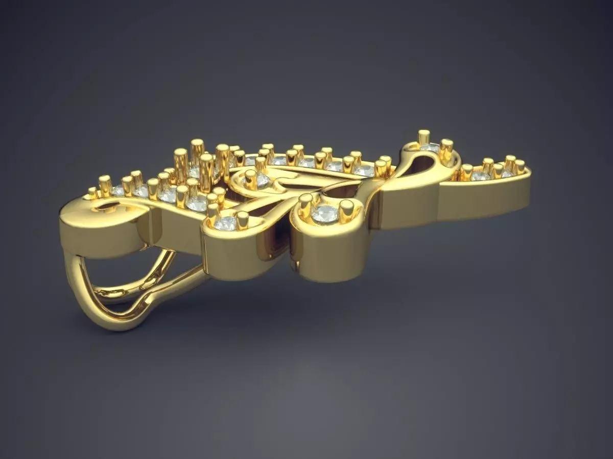 Luxurious Pendant With Diamonds 3D print model_3