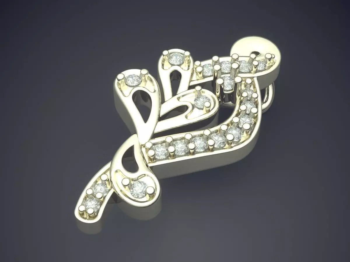 Luxurious Pendant With Diamonds 3D print model_1