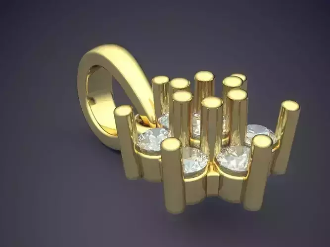 Pendant With Diamonds 3D print model