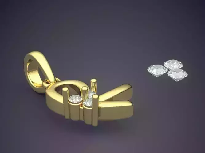 Pendant With Attachable Gems 3D print model
