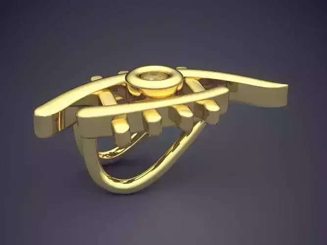 Pendant gold ring with eye