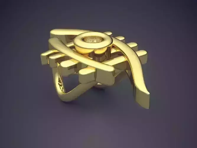 Pendant gold ring with eye