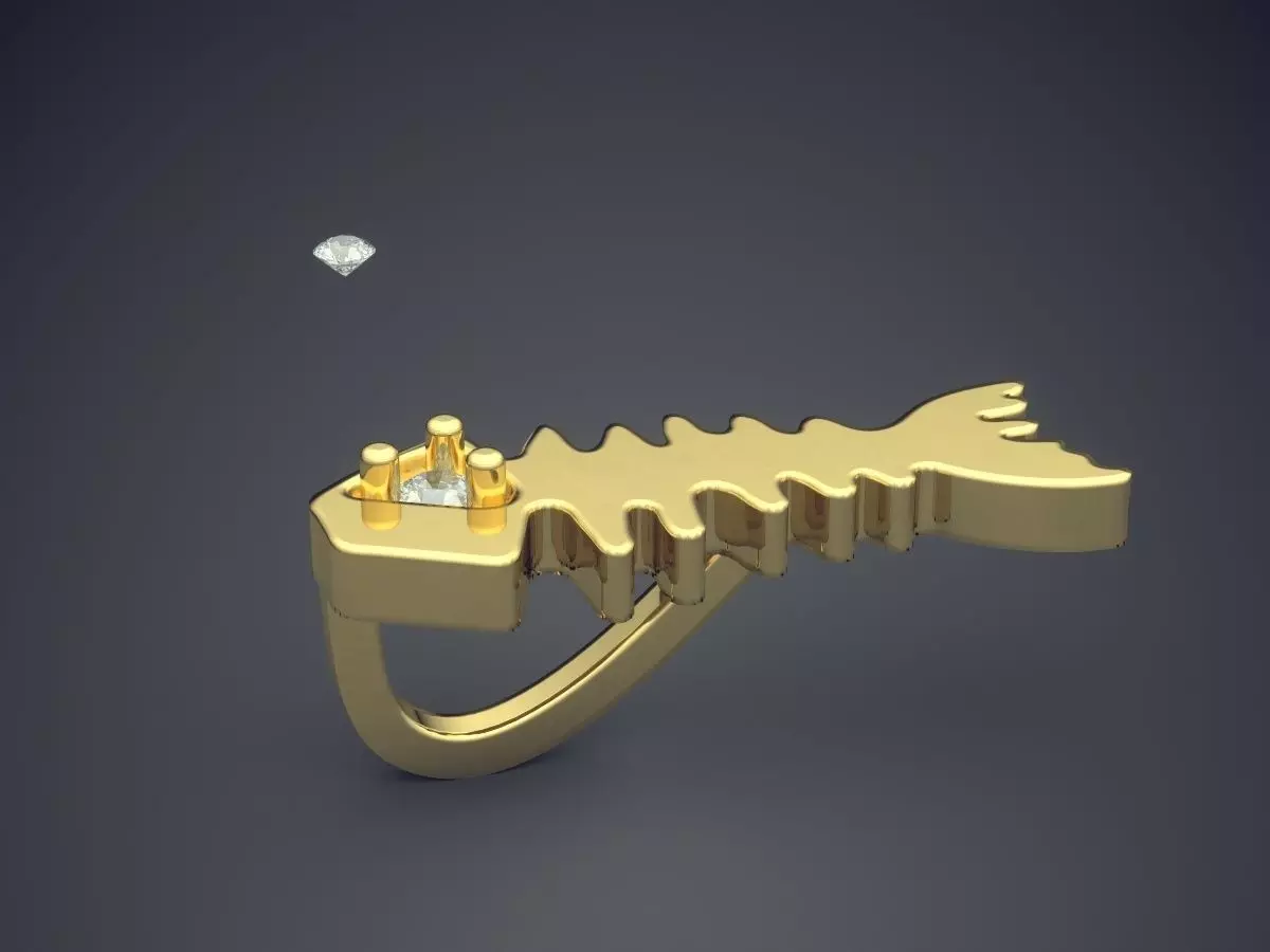 Fish Shape Pendant 3D print model_3