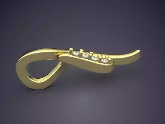 Pendant gold ring with diamonds