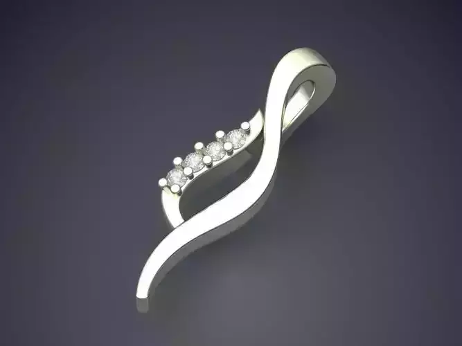 Pendant gold ring with diamonds