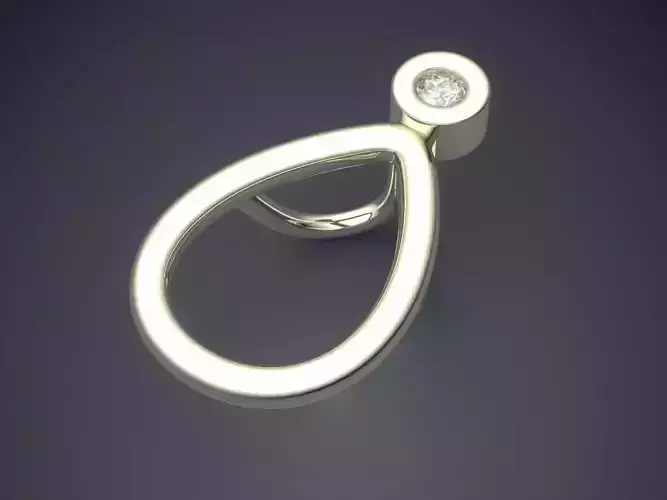 Pendant gold ring with diamond