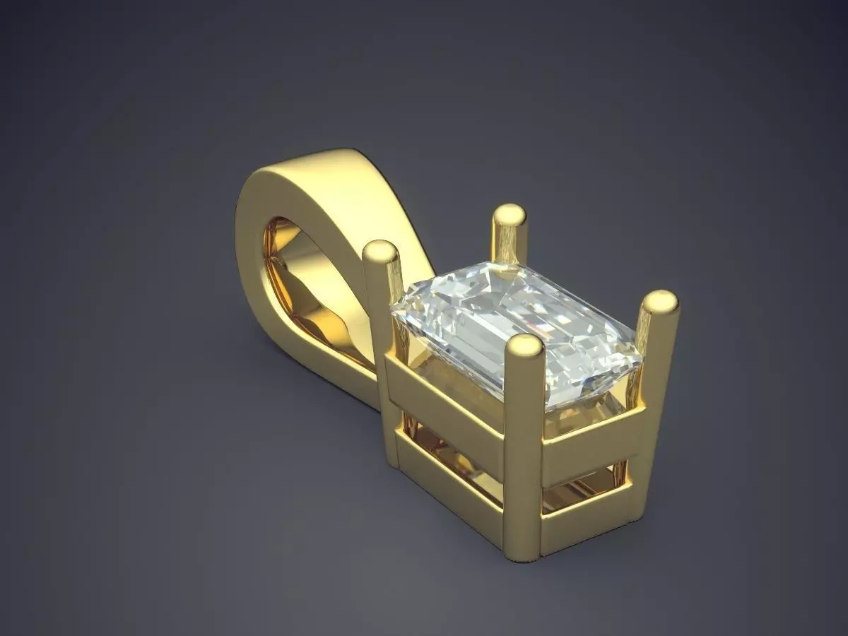 Pendant With Diamond 3D print model_0