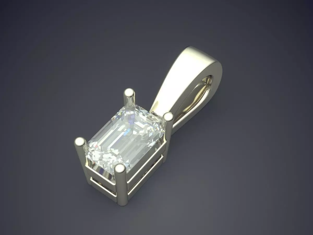 Pendant With Diamond 3D print model_1