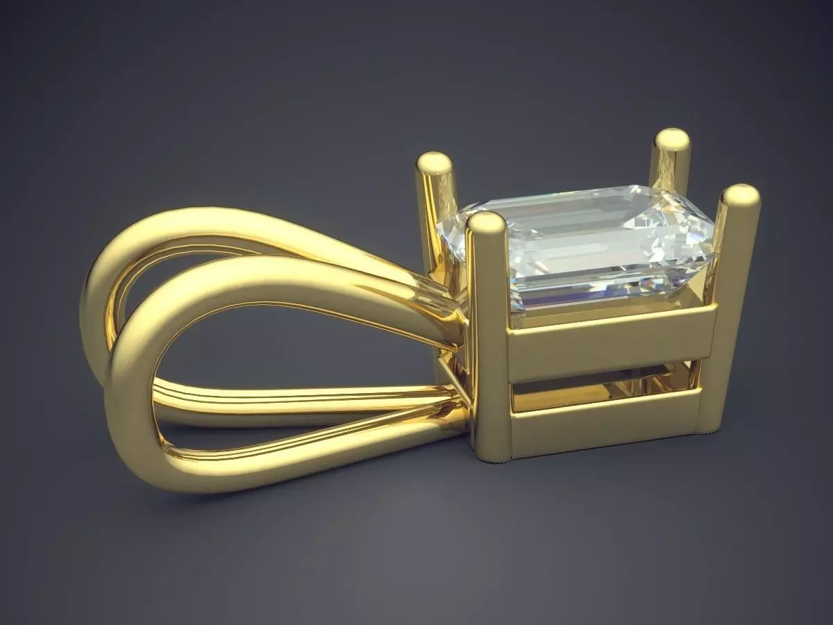 Pendant With Diamond 3D print model_3