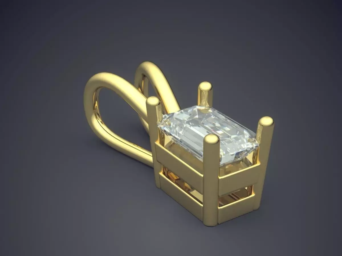 Pendant With Diamond 3D print model_0