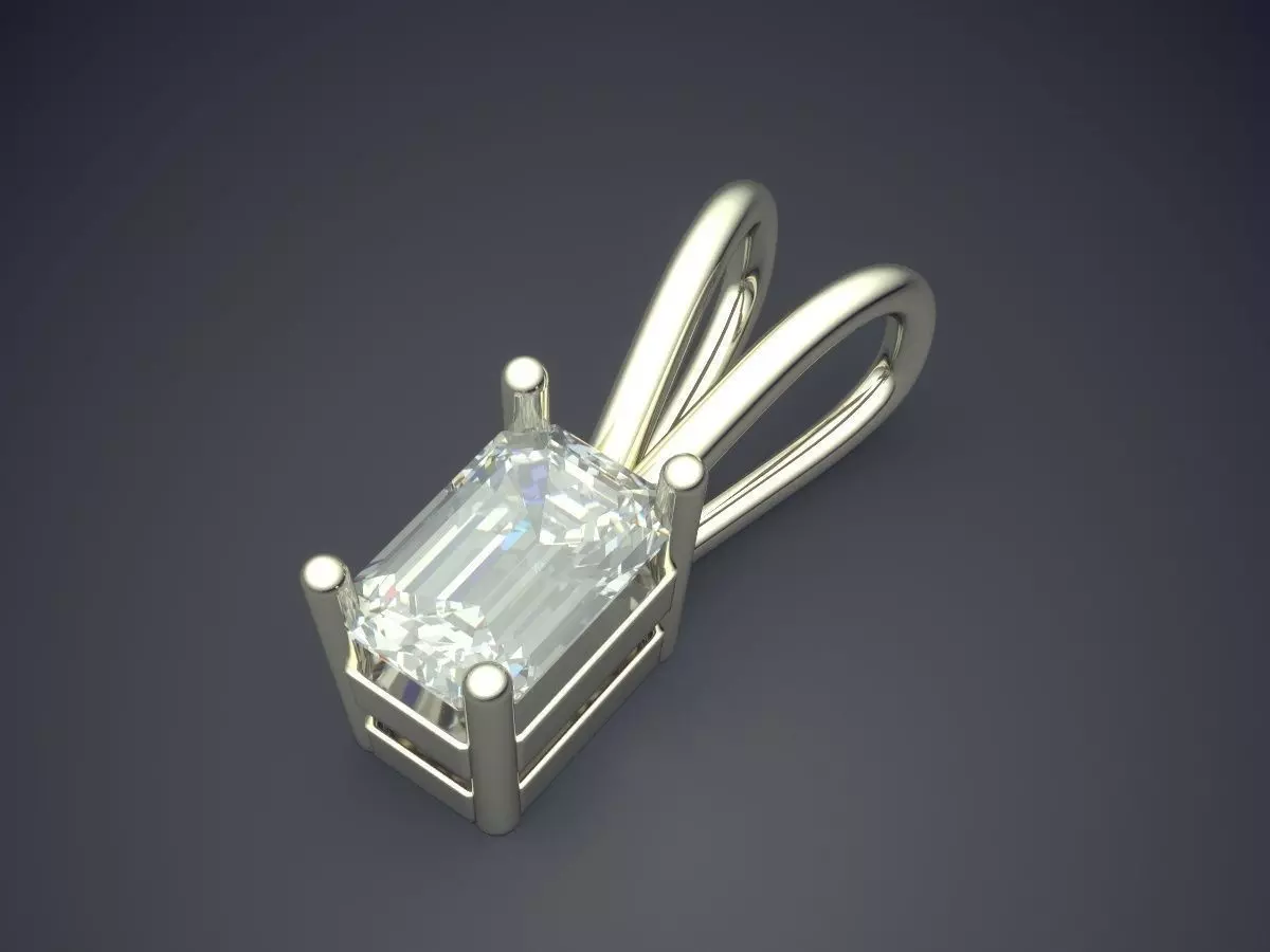 Pendant With Diamond 3D print model_1