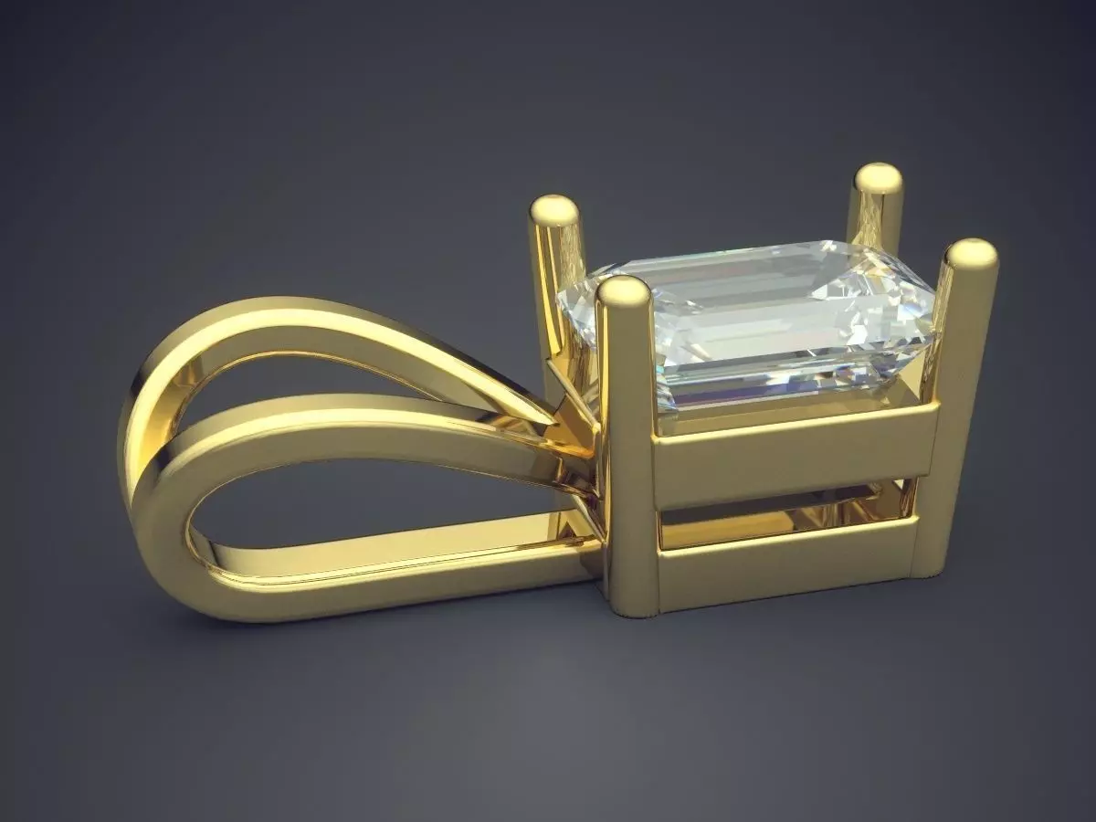 Pendant With Diamond 3D print model_3