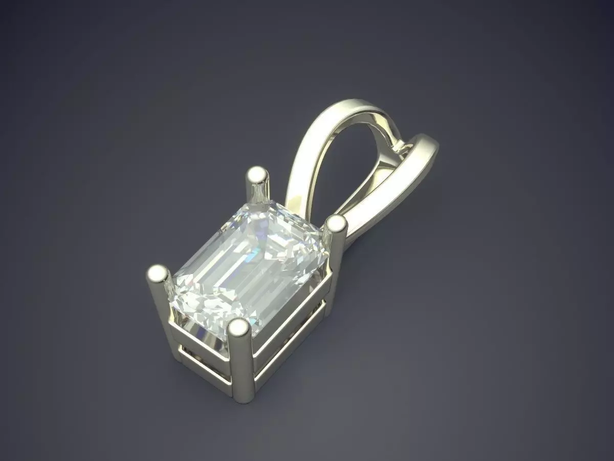 Pendant With Diamond 3D print model_1