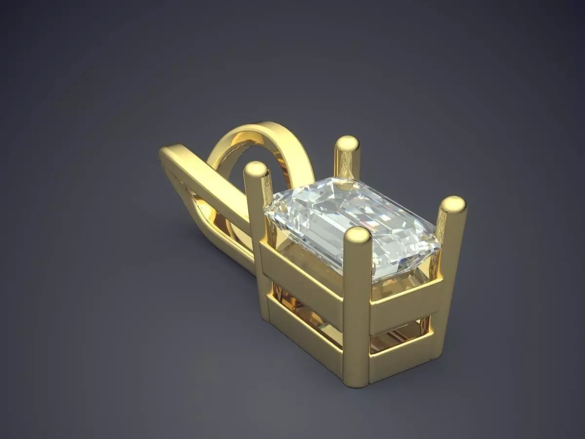 Pendant With Diamond 3D print model_0