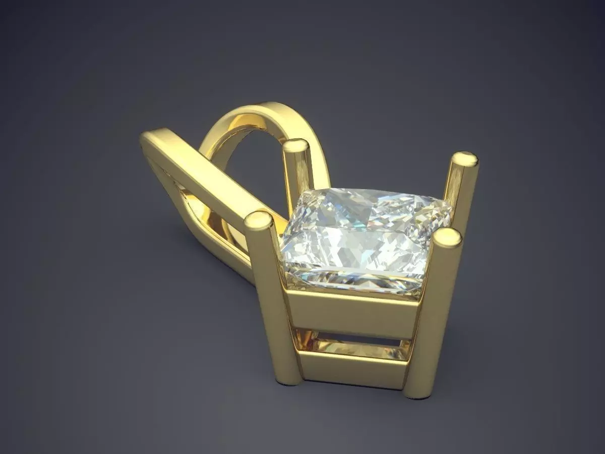 Pendant With Diamond 3D print model_0