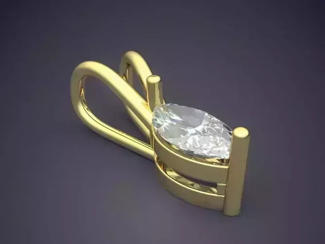 Pendant With Diamond 3D print model