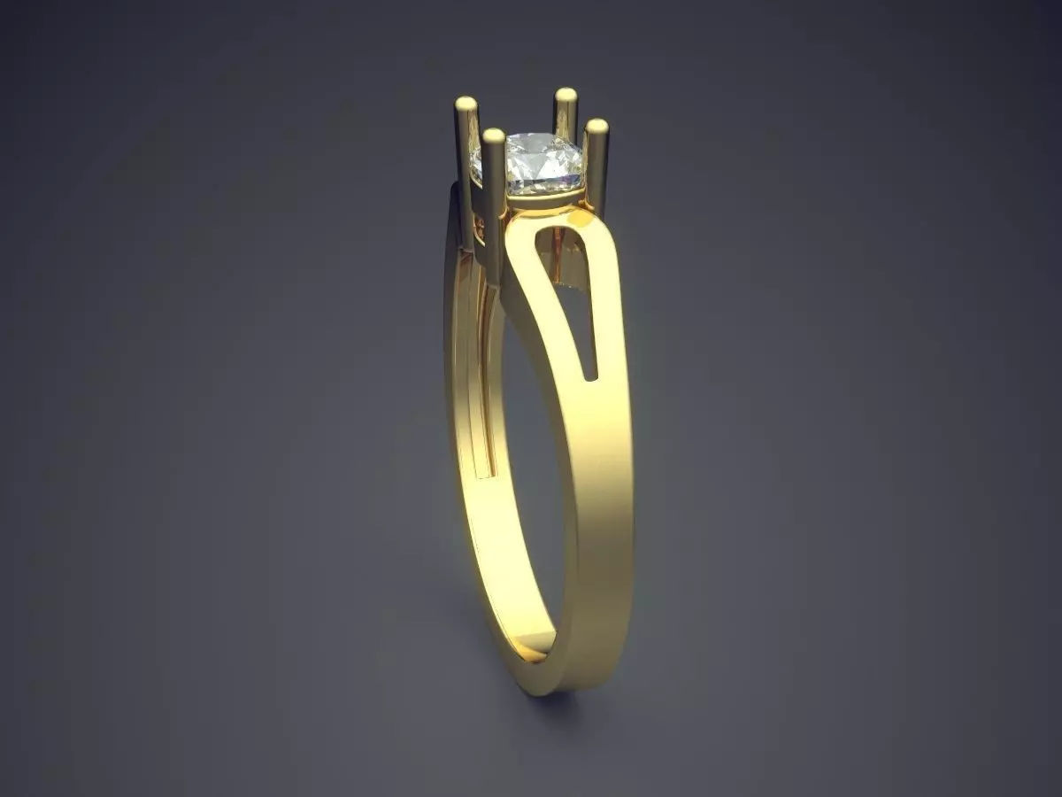 Ring With Diamond 3D print model_3