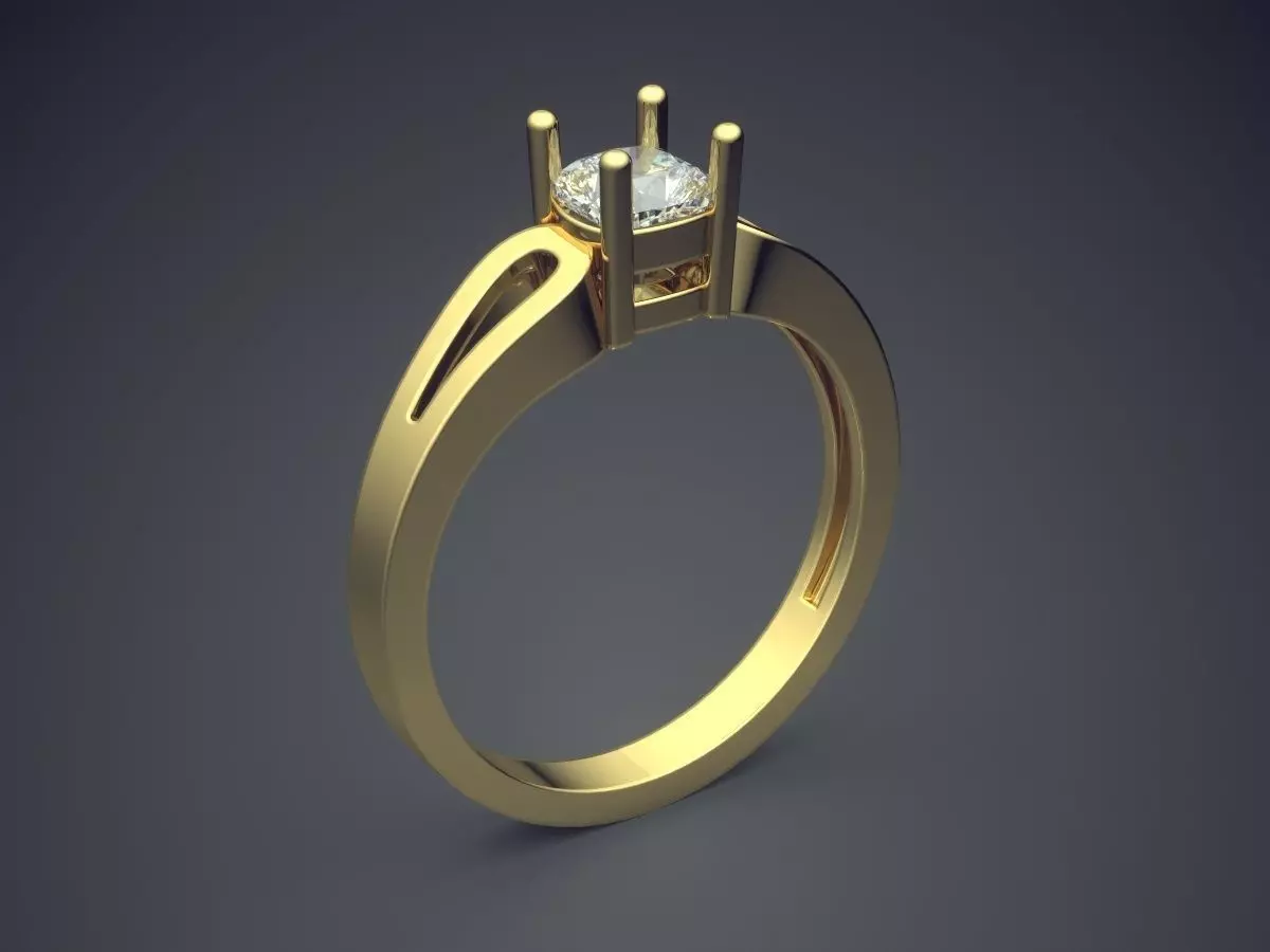 Ring With Diamond 3D print model_0