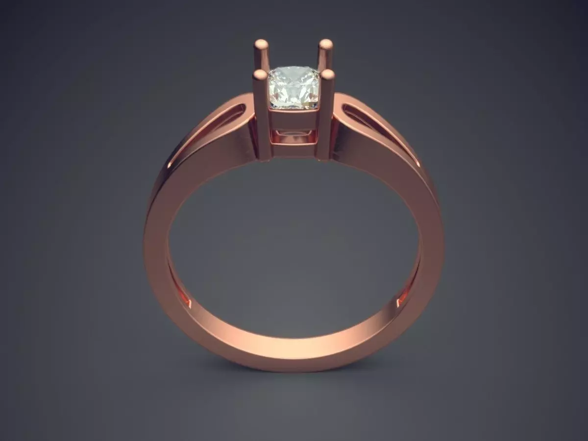 Ring With Diamond 3D print model_2
