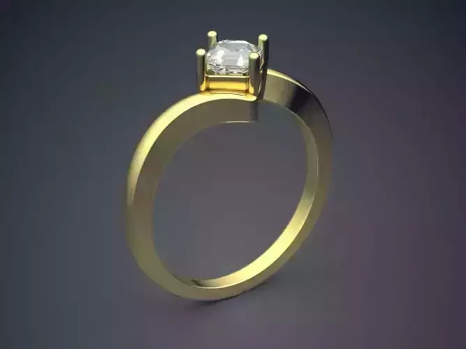 Ring With Diamond 3D print model