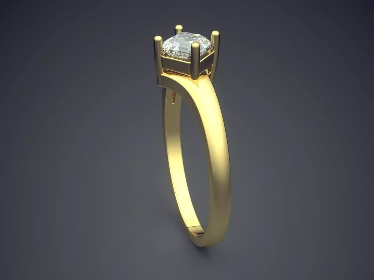 Ring With Diamond 3D print model_3