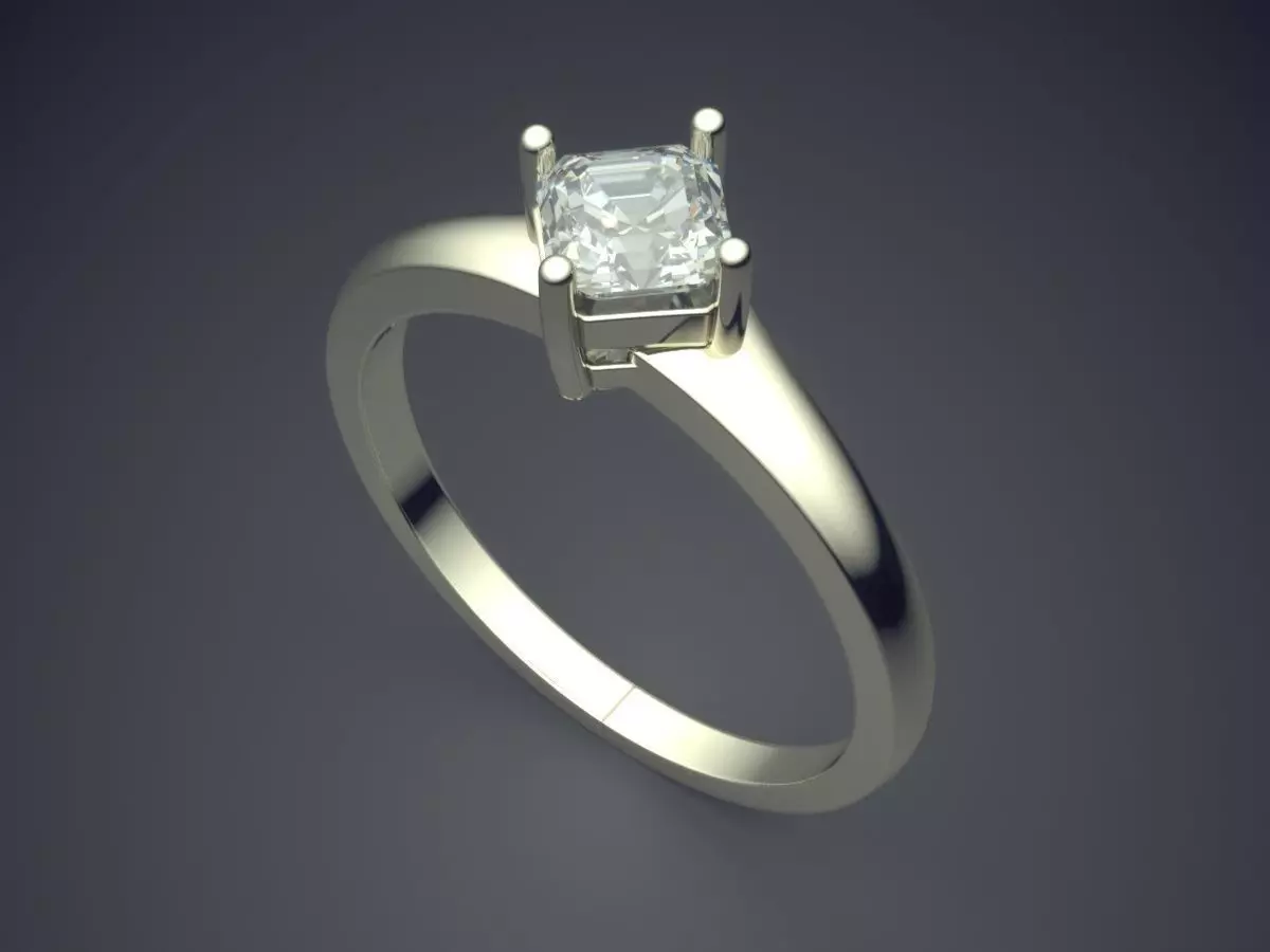 Ring With Diamond 3D print model_1