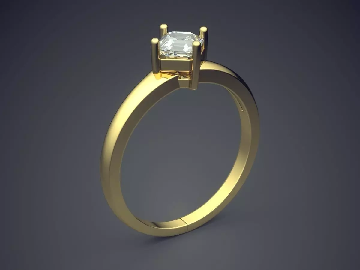 Ring With Diamond 3D print model_0