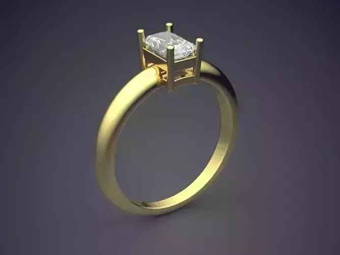 Ring With Diamond 3D print model