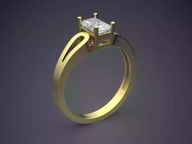 Ring With Diamond 3D print model