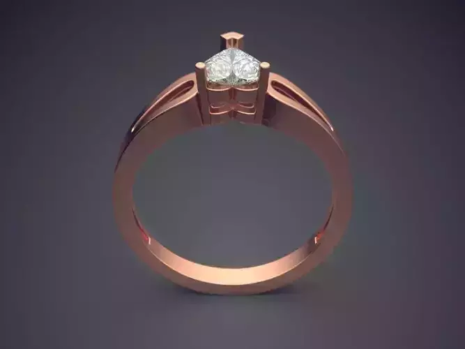 Ring With Heart Shape Diamond