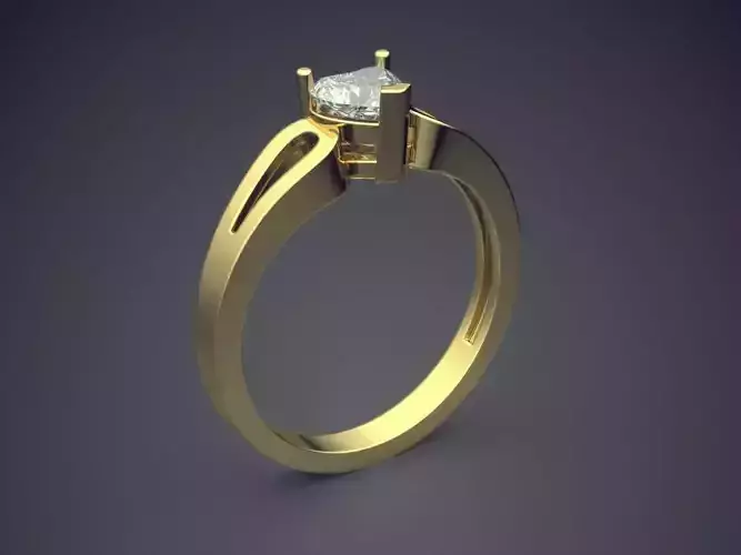 Ring With Heart Shape Diamond