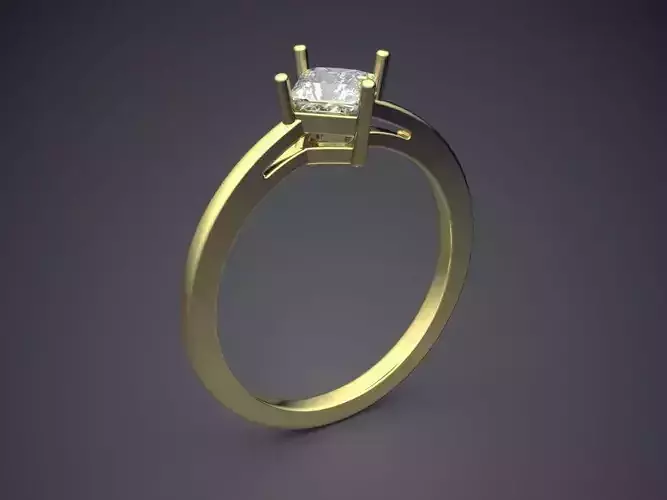 Ring With Diamond 3D print model