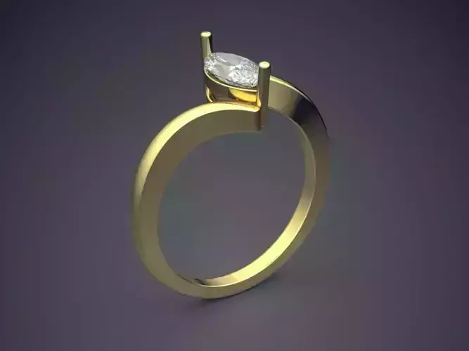 Ring With Diamond 3D print model