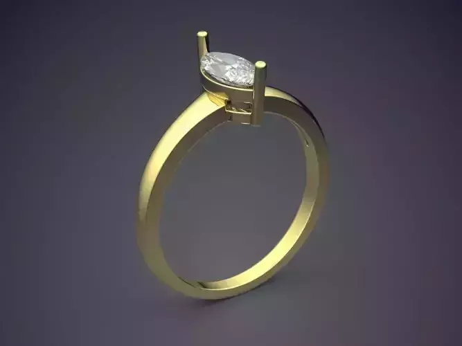 Ring With Diamond 3D print model