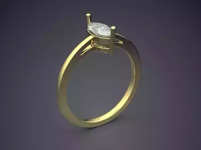 Ring With Diamond 3D print model