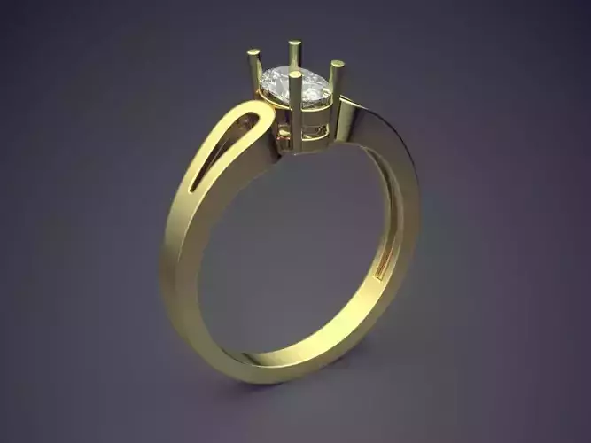 Ring With Diamond 3D print model