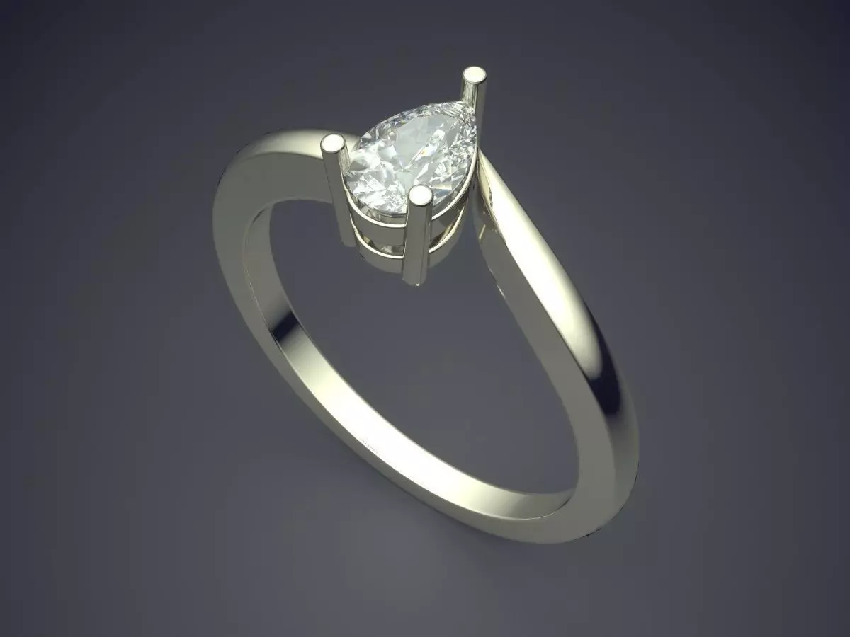 Ring With Diamond 3D print model_1