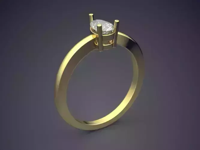 Ring With Diamond 3D print model