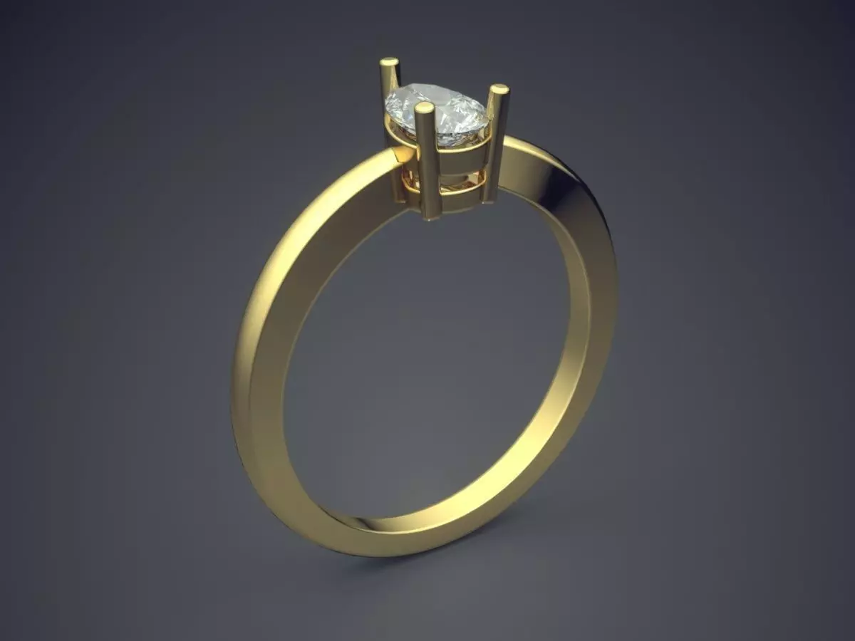 Ring With Diamond 3D print model_0