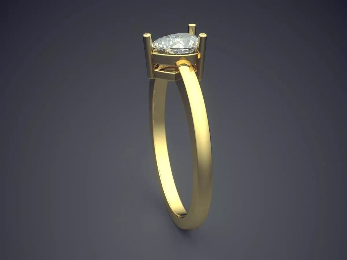 Ring With Diamond 3D print model_3