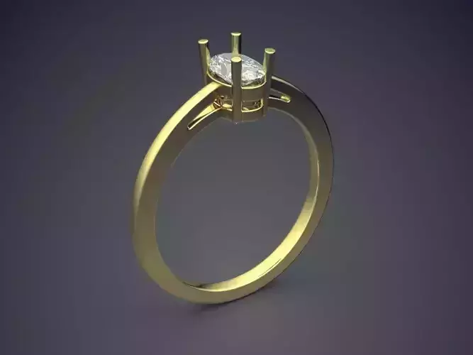 Ring With Diamond 3D print model