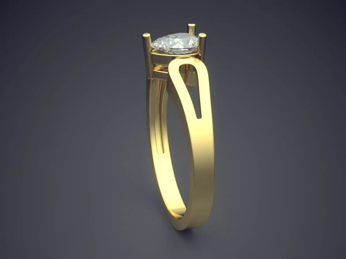 Ring With Diamond 3D print model_3