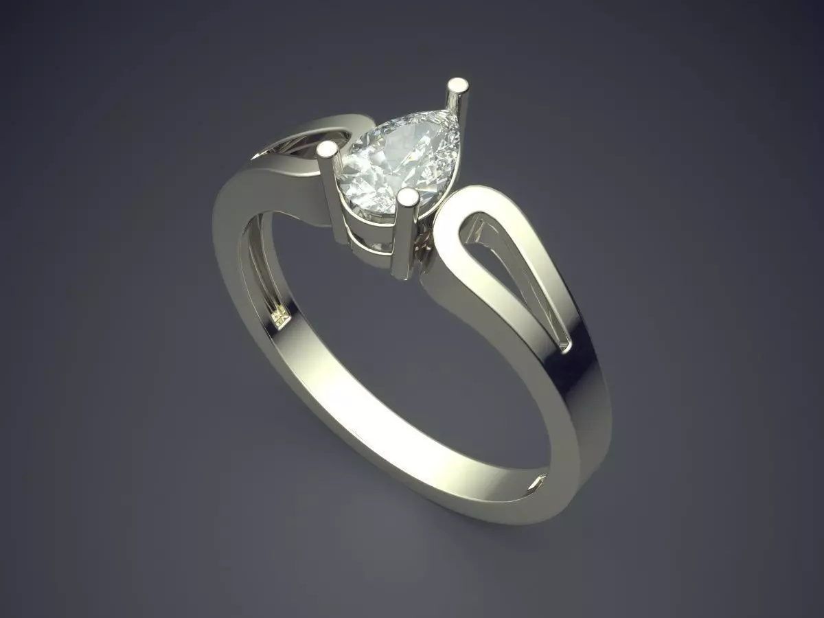 Ring With Diamond 3D print model_1
