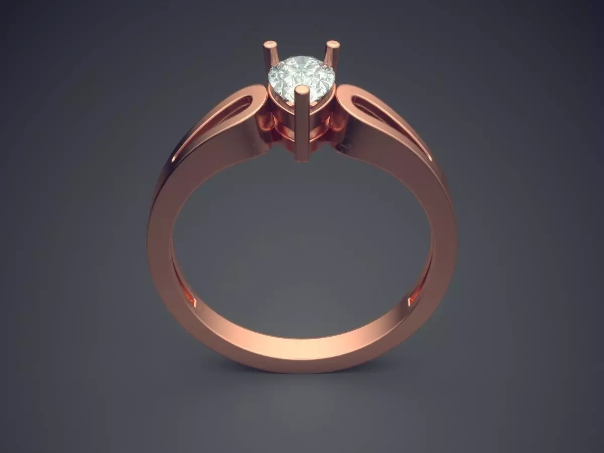 Ring With Diamond 3D print model_2