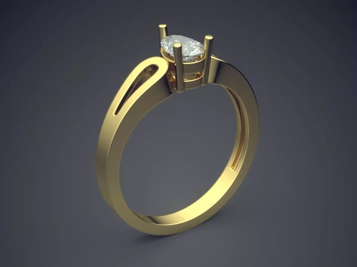 Ring With Diamond 3D print model_0