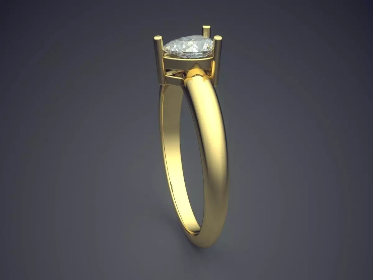 Ring With Diamond 3D print model_3