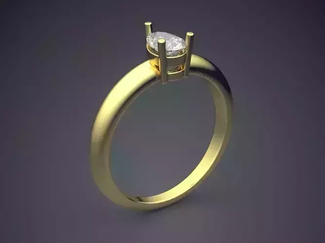 Ring With Diamond 3D print model