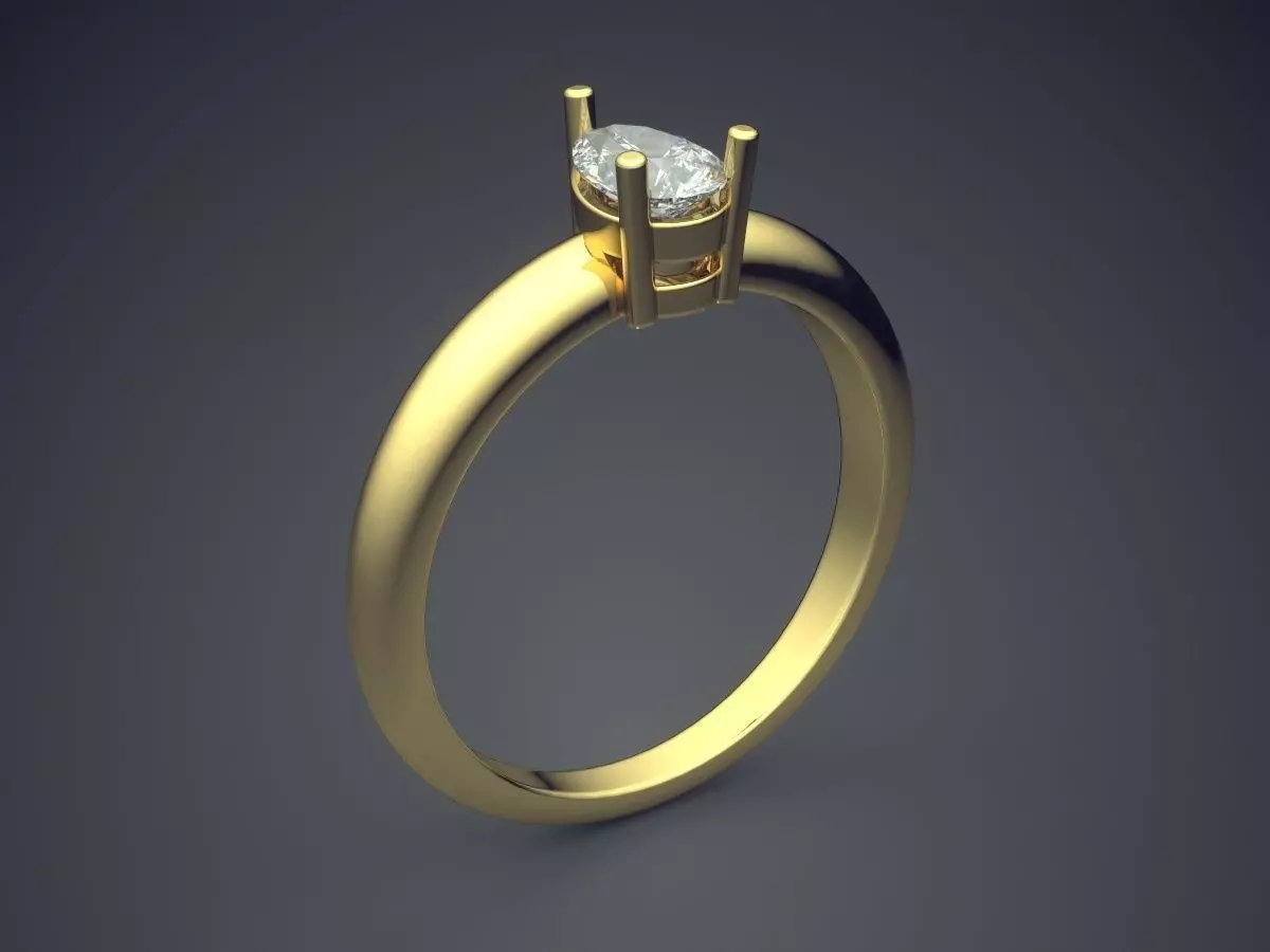 Ring With Diamond 3D print model_0