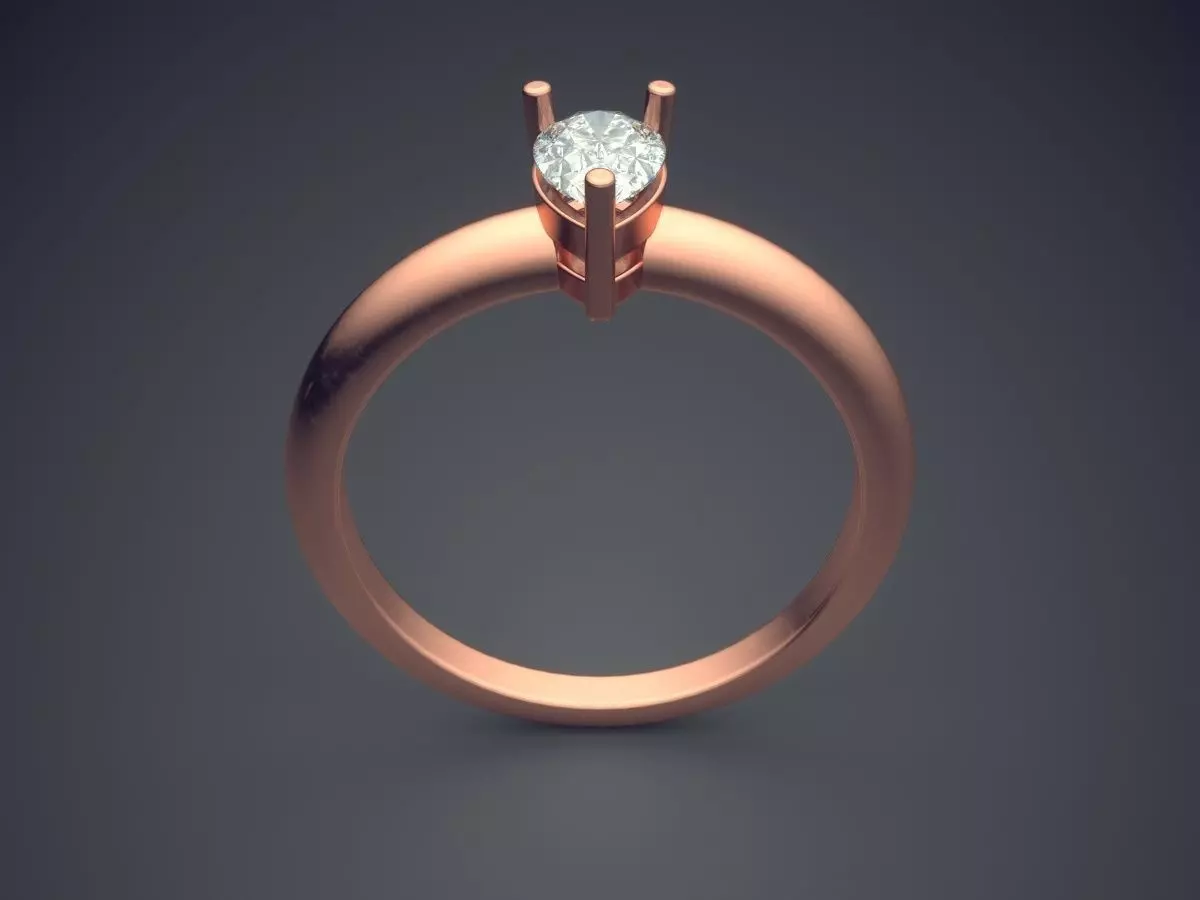 Ring With Diamond 3D print model_2