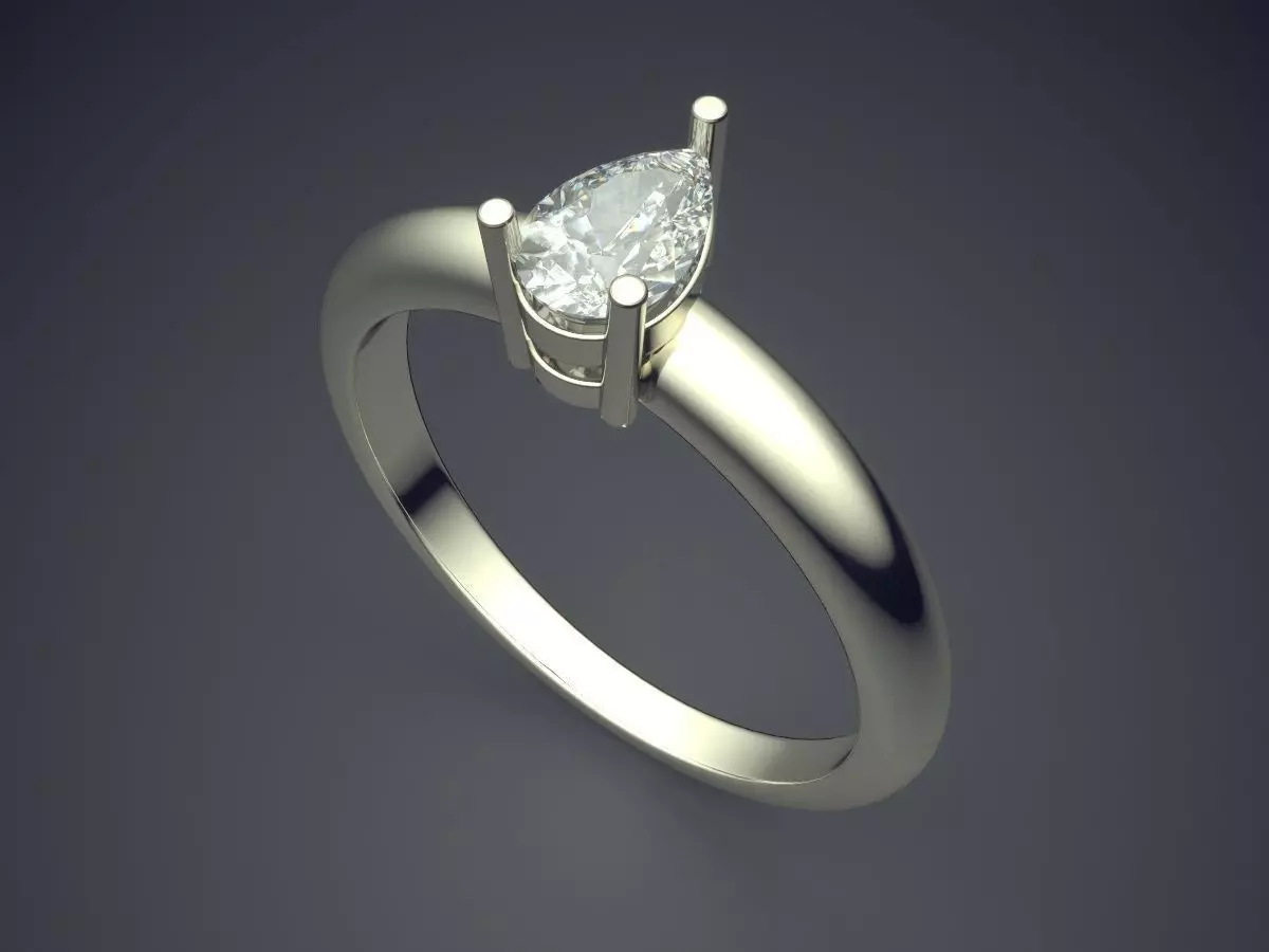 Ring With Diamond 3D print model_1